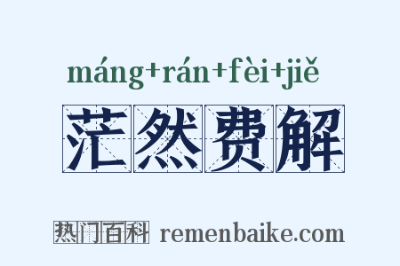 茫然费解是什么意思的图片